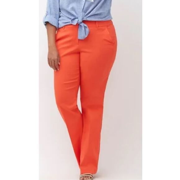 Lane Bryant Coral‎ Ashley Stretch Bootcut Leg Pants Slacks sz 24W Cottagecore - Picture 1 of 11